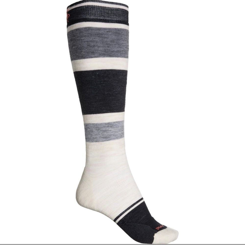 SmartWool XL Black Ivory Moonbeam Snowboard Targeted Cushion Wool Blend Socks